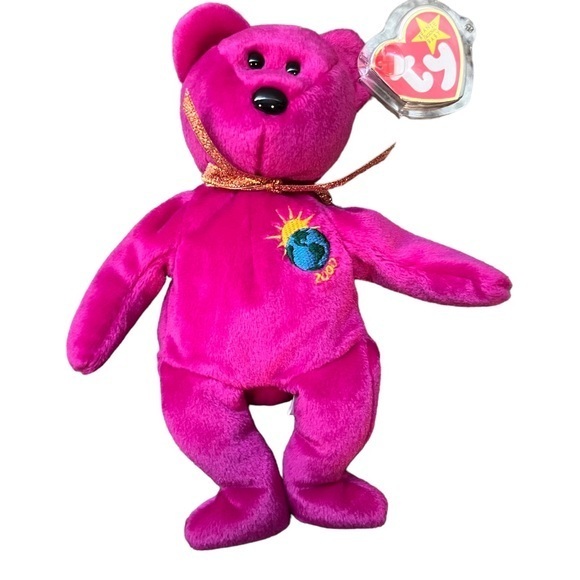 RARE Collectible “Millenium” Vintage Y2K Retired TY Beanie Baby Bear Tag Errors - Picture 1 of 11